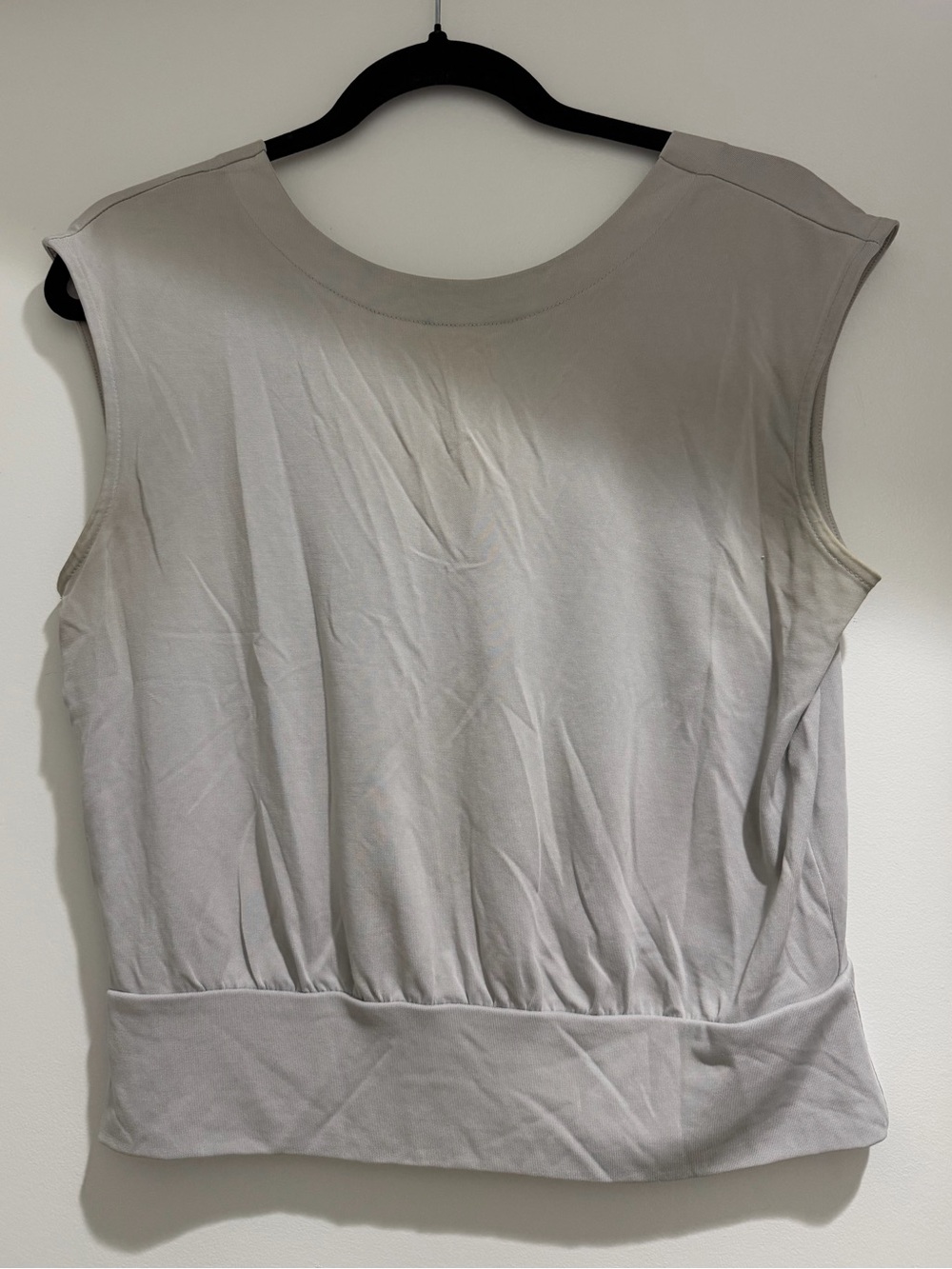 Banana Republic Light Gray Sleeveless Tank with Ribbed Waist